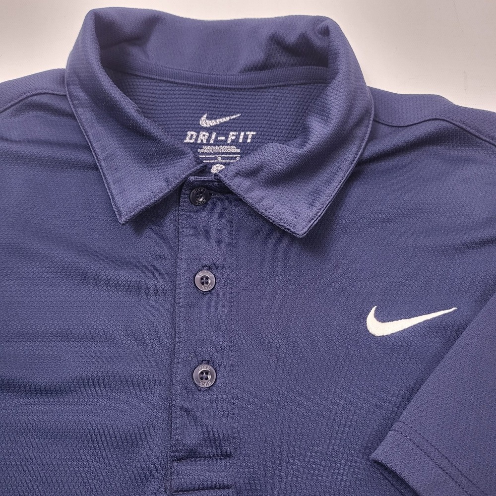 Nike DRI-FIT Activewear Polo Shirt Mens Large Blue Short Sleeve